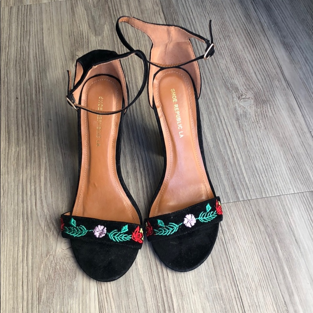 Shoe Republic La Embroidery Heels